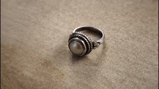 how to make silver pearl ring handmade [upl. by Andrea]