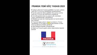 Fransa Yeni Göç Yasası 2024 [upl. by Neemsaj]