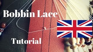 Bobbin lace  How to make the lacemaker knot ENG [upl. by Holey]