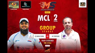 LIVE  MCL SEASON 2  MATCH NO 14  AZ AWAN COMMUNICATION VS HIT SPARTANS  AR PRODUCTION [upl. by Xavler]