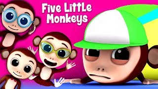 cinco pequeños monos  Canciones Infantiles  Five Little Monkeys  Kids ABC TV Español [upl. by Evette321]