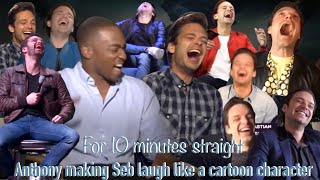 Anthony Mackie making Sebastian Stan laugh like a cartoon character for 10 mins straight [upl. by Fisken778]