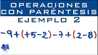 Operaciones con paréntesis  Suma y resta  Ejemplo 2 [upl. by Solita]