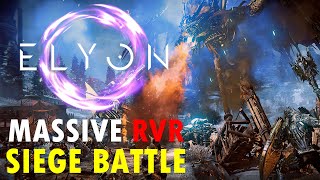 Elyon Crazy PvP Large Scale Siege Battle RvR Snow Region [upl. by Eibor]