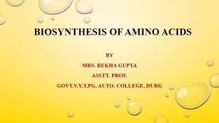 Biosynthesis of amino acids [upl. by Perce]