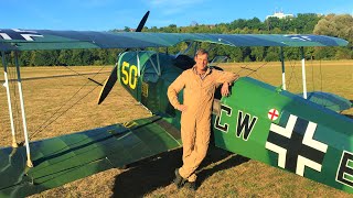 Flying Bücker Jungmann Yellow 50 Luftwaffe Trainer [upl. by Neetsyrk]