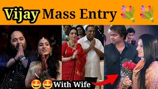 Vijay Mass Entry In Ambani Son Marriage💐🎁 Thalapathyvijayupdate Sangeetha AmbaniSonMarriage Tvk [upl. by Akiemehs839]