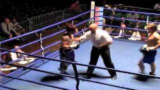 Double knockdown Professional Boxing match Phil Gill Vs Craig Dyer [upl. by Adnalu]