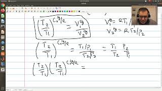 Adiabatic compression and isobaric cooling of an ideal gas example Chapter 3 Problem 13 [upl. by Phillida]