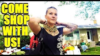 Ep265 THRIFT WITH US  GoPro YARD SALE amp GARAGE SALE ANTIQUE amp COLLECTIBLES HUNTING VLOG [upl. by Ilojne]