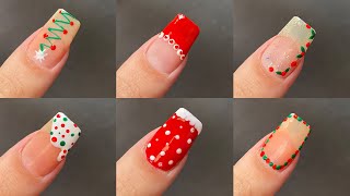 Christmas nail art designs Uñas decoradas fáceis de Natal 🎄 [upl. by Gutow780]