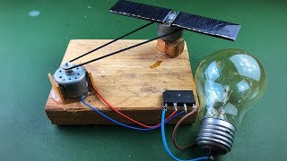 Solar Energy  Electricity Free Energy Generator With Light Bulb Using DC Motor [upl. by Vladi840]