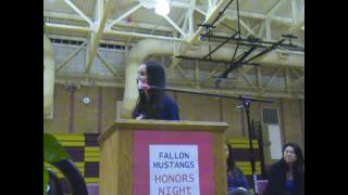 Sarah Wolfish  Dublin High Student  Fallon Honor Night Guest Speaker [upl. by Urissa]