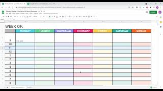 How to make a weekly planner printable in Google Sheets UPDATED Tutorial [upl. by Clardy374]