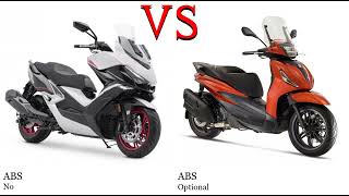 Kymco Xciting 400i vs Piaggio Beverly 400 Test specification comparison [upl. by Enywtna492]