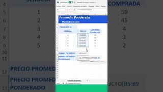 Promedio ponderado en Excel shorts [upl. by Weiman]