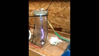 Plasma experiment with argon fly back transformer [upl. by Lagas]