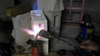 Homemade Fire Brick Propane Forge for heat treating [upl. by Ynabla]