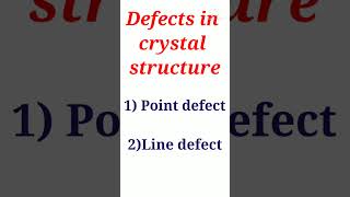 Defects in Crystal structure  point and line defects  Schottky and Frenkel defects [upl. by Follmer689]