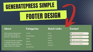 How to Create a Simple Site Footer in GeneratePress [upl. by Schroeder]