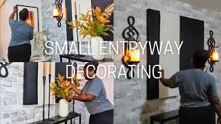 SMALL ENTRYWAY DECORATING WITH ALL NEUTRAL DECOR  MINI LIVINGROOM TOUR [upl. by Frans]