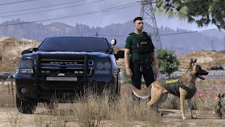 BCSO K9 UNIT  PLAYING AS A COP IN GTA 5  AJAX ON THE HUNT quantv 4k lspdfr [upl. by Wooster]