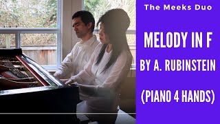 Melody in F by Anton Rubinstein Piano 4 hands [upl. by Annwahsal]