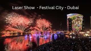 Laser Show at Dubai Festival City  dubai india show [upl. by Acissj641]