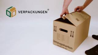 Umzugskarton Standard Aufbauanleitung  BBVerpackungen® [upl. by Lisbeth]