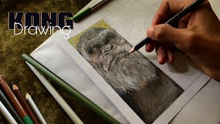 How To Draw Kong  realistic  Godzilla x Kong The New Empire [upl. by Ttoile]