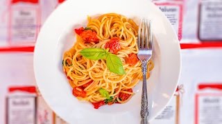 Cherry tomatoes and basil spaghetti recipe  Gustomondo [upl. by Edric]