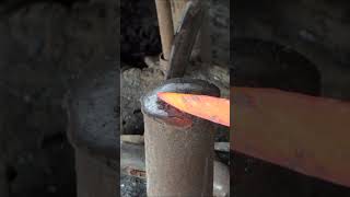 Forging a mini sword from coil spring shorts short shortsvideo shortvideo diy how [upl. by Orodoet]