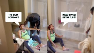 MY WATER BROKE PRANK ON HUSBAND 😂 MUST WATCH HIS REACTION [upl. by Linn]