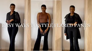 EASY WAYS TO STYLE FLARED PANTS  FLARED PANTS OUTFITS [upl. by Livvi]