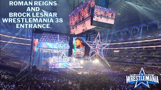 Roman Reigns AND Brock Lesnar Wrestlemania 38 entrances LIVE CROWD REACTION FROM ATampT STADIUM [upl. by Hannahsohs]