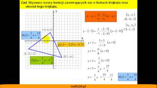 Wyznacz wzory funkcji liniowych  Zadanie  Matfiz24pl [upl. by Ahsikrats]