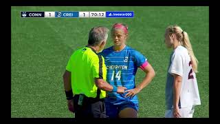 Creighton vs UConn W 10624  Keeper Collision  Player Management  Restart Management  70th Min [upl. by Arimay746]