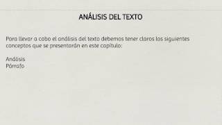 Análisis del Texto Conceptos Básicos [upl. by Eirellam]