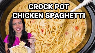 Crock Pot Chicken Spaghetti Recipe Cheesy and Delicious [upl. by Richers]