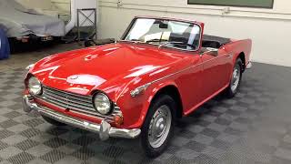 1966 TRIUMPH TR4A CONVERTIBLE LIVE AXLE MODEL SIGNAL RED WITH BLACK TRIM TOP TOP BOOT [upl. by Frederic]