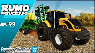 VALTRA T230 CVT COM PLANTADEIRA JOHN DEERE PLANTANDO GRAMA  FARMING SIMULATOR 22 99 [upl. by Guidotti]