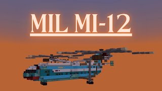 Minecraft How to build a Helicopter in Minecraft Mil Mi12 Minecraft Helicopter Tutorial [upl. by Gualterio817]