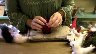 How to Needle Felt  Ornament Series Santa by Sarafina Fiber Art [upl. by Anizor]