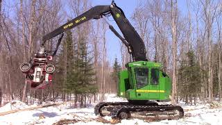 John Deere 703JH Harvester with a Waratah HTH622B Head [upl. by Ayikur479]