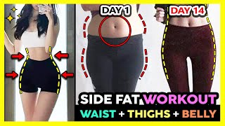 🔥BURN SIDE FAT WORKOUT FOR FEMALES  LOSE SIDE WAIST FAT  LOWER BELLY FAT  REDUCE OUTER THIGH FAT [upl. by Saito]