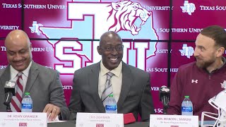 Former Houston Oiler Cris Dishman introduced as Texas Southern University’s head football coach [upl. by Asnerek]