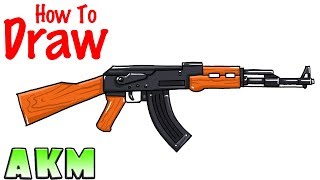 How to Draw AKM Rifle  PUBG [upl. by Animsaj]