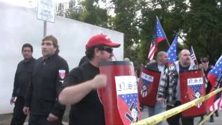 Confrontation between NeoNazi and CounterProtesters at NSM Rally in Pomona CA  November 5 2011 [upl. by Anitsyrk]