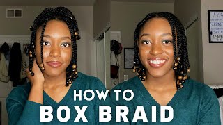 How To BOX BRAID Protective Style WITHOUT Extensions [upl. by Hilton]