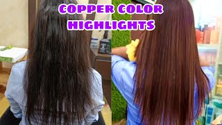 Copper color highlights with Streax color [upl. by Seyer101]